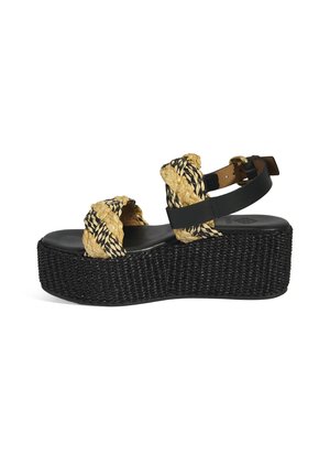 Sandalen met sleehak - black