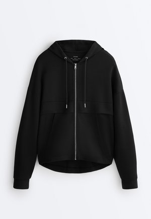 SOFT-TOUCH MODAL ZIP-UP - Bluză de molton cu fermoar - black