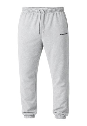 Lichtgrijze joggingbroek met elastische tailleband en boorden, verstelbaar aantrekkoord, zwart Björn Borg-logo op de bovenkant van de linker dij.