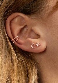 Singularu Moon & Star - Pendientes - oro rosa