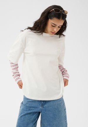 Kaffe, KALOREN T-SHIRT - Maglietta a manica lunga - chalk   pink stripe