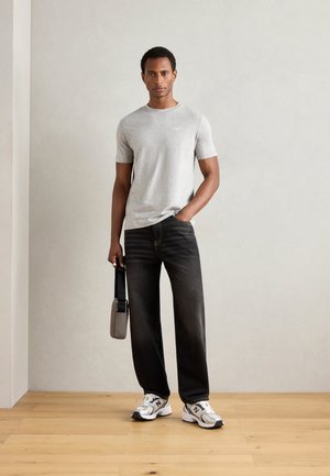 LOGO ON CHEST 2 PACK - T-shirt basic - black/grey melange
