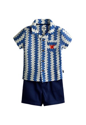 JoJo Maman Bébé REGULAR FIT-TEXTURED RESORT SET - Jogginghose - blue zig zag
