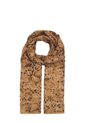 FRAAS, GLITTERY DOUBLEFACE STOLA WITH SNAKE PRINT DESIGN - Schal - soft beige