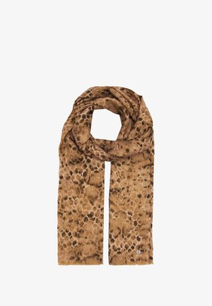 FRAAS, GLITTERY DOUBLEFACE STOLA WITH SNAKE PRINT DESIGN - Schal - soft beige