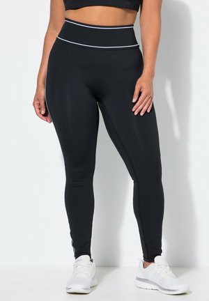Ulla Popken, CONTRAST PIPING PERFORMANCE LEGGINGS - Leggings - black