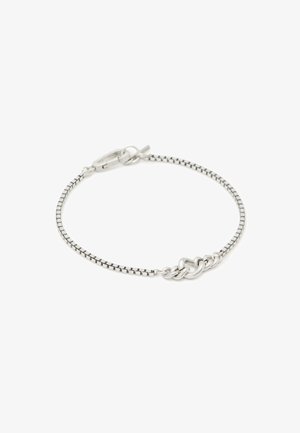 Bracelet en argent avec un design de chaîne texturée et un accent noué au centre. Fermeture réglable pour une sécurité optimale.
