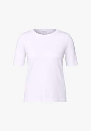 Witte T-shirt met korte mouwen en een ronde hals, gemaakt van zacht materiaal, met een eenvoudig ontwerp en zonder zichtbare patronen of accenten.