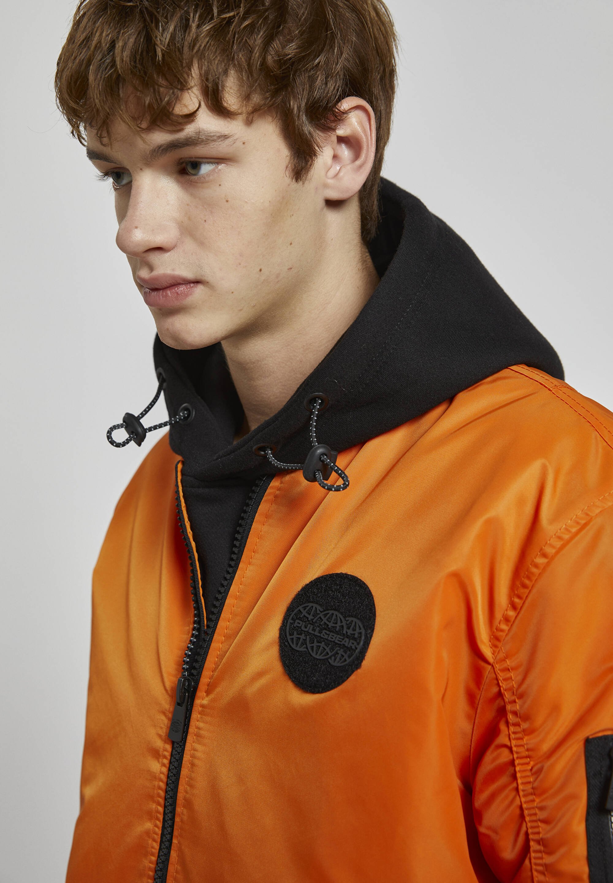 pull and bear orange jacket