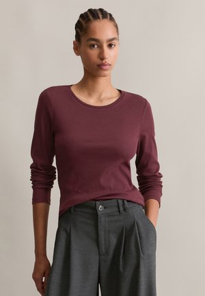 ROUNDNECK - Pikkade varrukatega topp - dark maroon