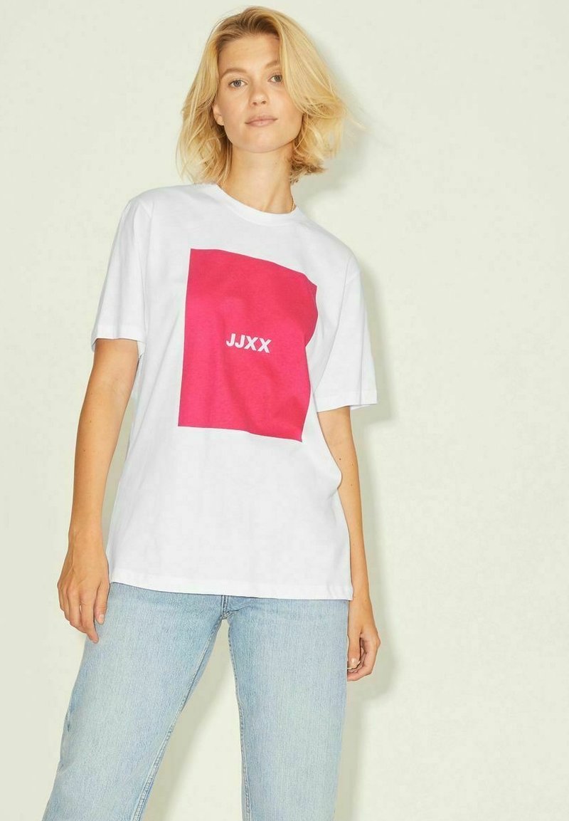 JJXX JXAMBER SS RELAXED EVERY SQUARE NOOS - Camiseta estampada - bright white 3