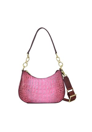 HANDPAINTED - Handtasche - croco embossed berry