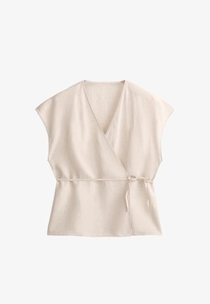 OYSHO, WRAP TIE SHIRT - Blouse - stone