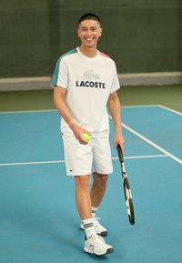 Lacoste Sport T-Shirt sport - white/hydro sierra red