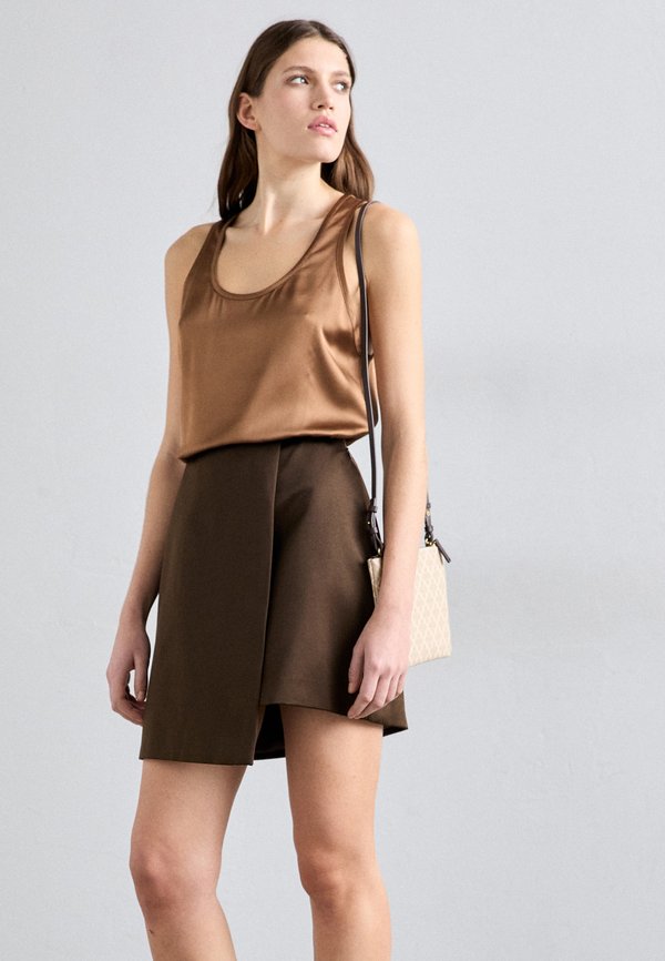 RAYE - A-line skirt - dark mahogany4