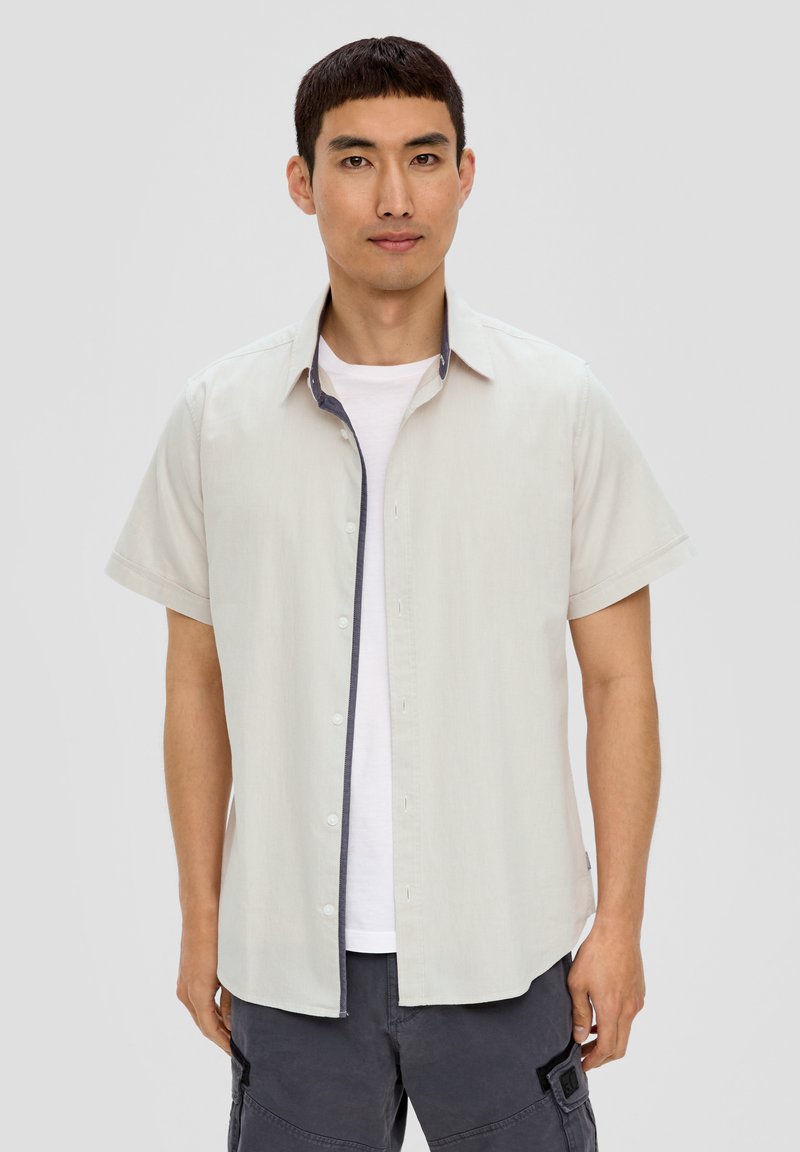 s.Oliver MIT CHAMBRAY DETAILS - Overhemd - beige