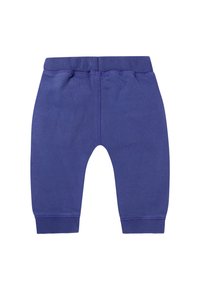 Lila Baumwoll-Jogginghosen mit geripptem Taillenbund und Bündchen, mit entspannter Passform und glatter Textur, geeignet für die Freizeit.