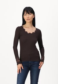 Rosemunde BENITA O NECK - Top s dlhým rukávom - dark espresso