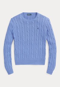 CABLE KNIT COTTON CREWNECK SWEATER - Pulóver - blau