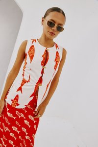 Never Fully Dressed MARINA SOL WAISTCOAT - Strukirani kaput - white