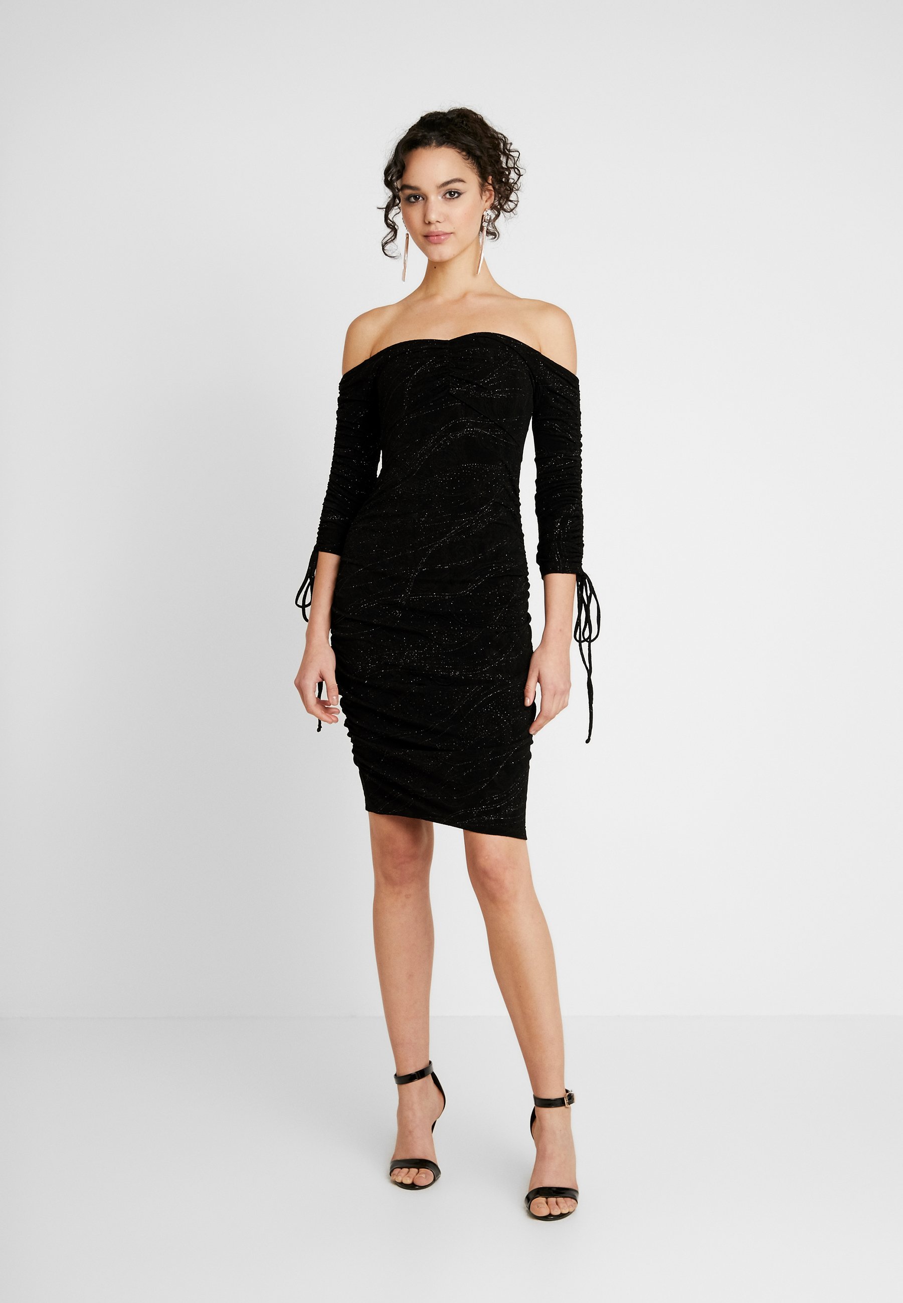 off the shoulder scrunch dress