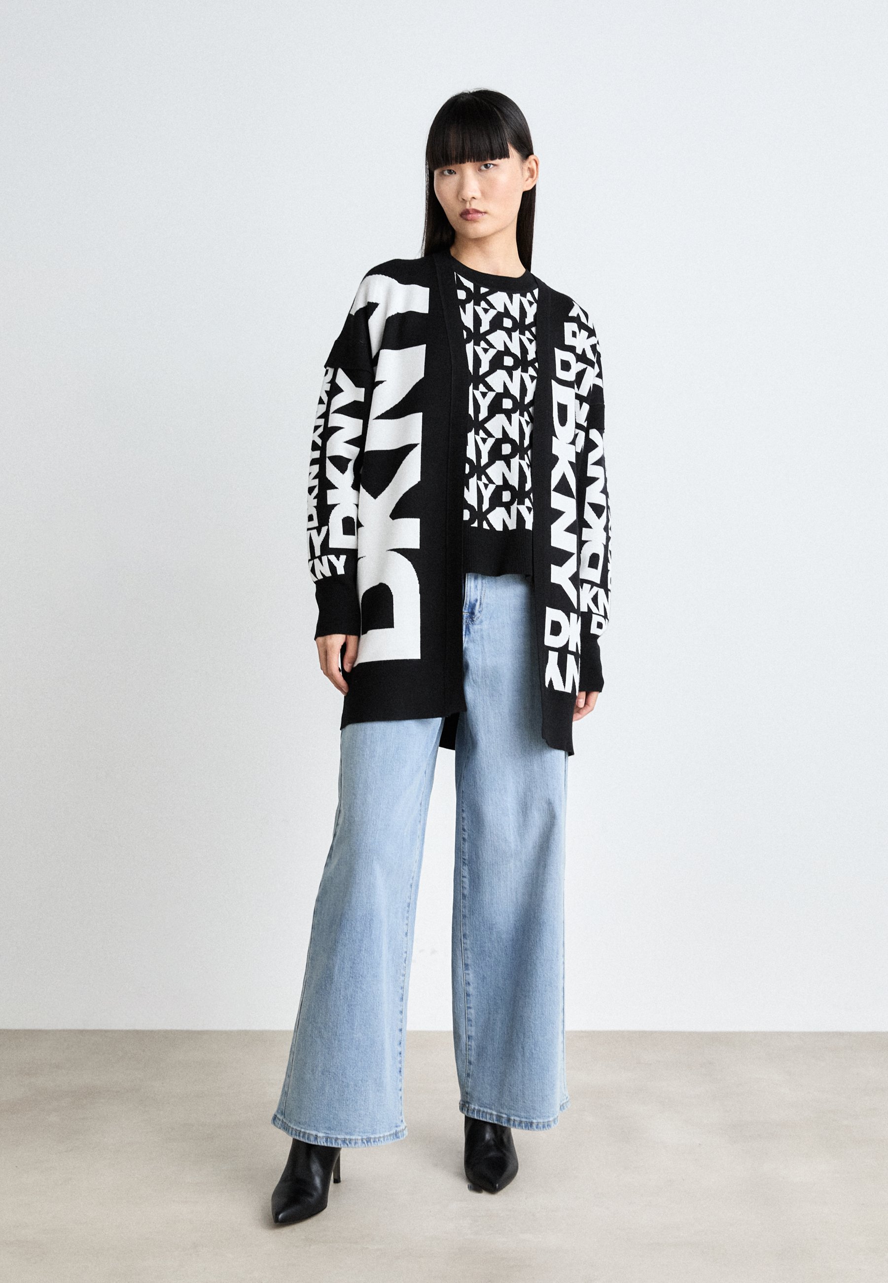 DKNY Cardigan - black/ivory/black - Zalando