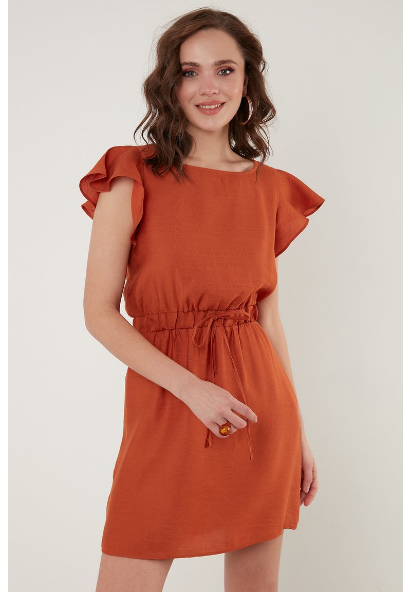 LELA SLIM FIT - Denní šaty - brick red