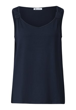 Street One, TOP MIT V-NECK UND KNOTENDETAIL - Débardeur - deep blue