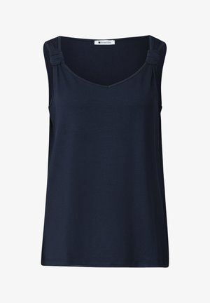 Street One, TOP MIT V-NECK UND KNOTENDETAIL - Débardeur - deep blue