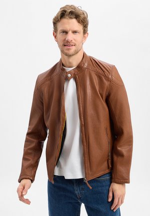 Lederjacke - cognac