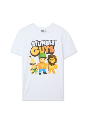 CON STUMBLE GUYS - T-shirt con stampa - bianco ottico