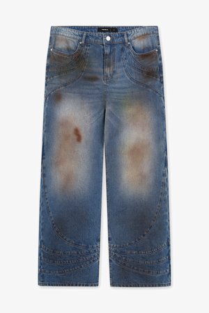 FAVELA CUTLINE UNISEX - Volné džíny - blue dirt washed