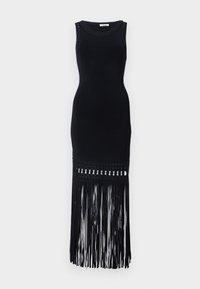 ROBE MIDI BAS BIJOUX FRANGES - Kokteilikleit/peokleit - noir