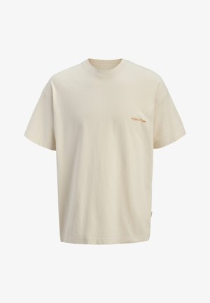 Jack & Jones, JORMAINE BACK TEE CREW NECK - Trükipildiga T-särk - antique white