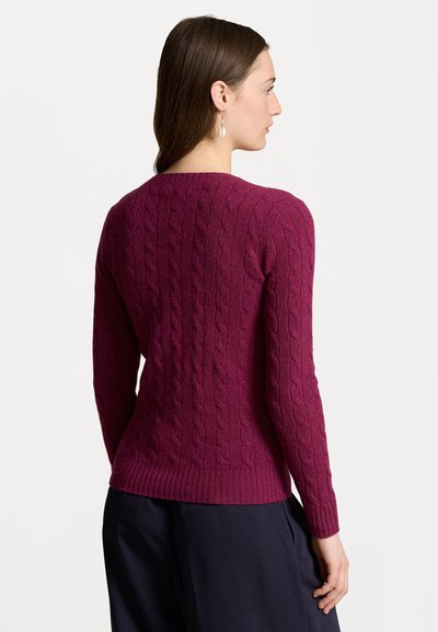 Polo Ralph Lauren CABLE KNIT WOOL CASHMERE JUMPER - Πουλόβερ - plum heather