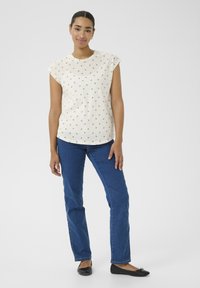 Kaffe KACLAUDI - T-shirt imprimé - chalk w black deep bows