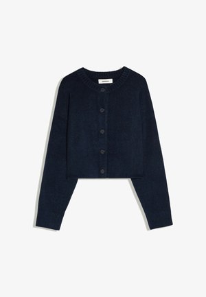 Bershka, CREW NECK WITH BUTTONS - KNIT CARDIGAN - Kardigán - royal blue