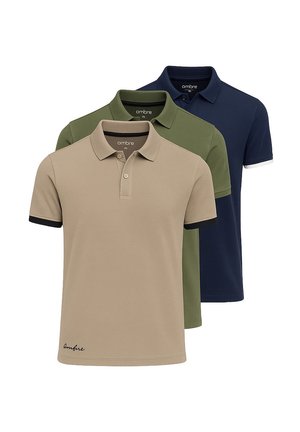 PACK OF 3 POSS - Polo - brown/olive/navy