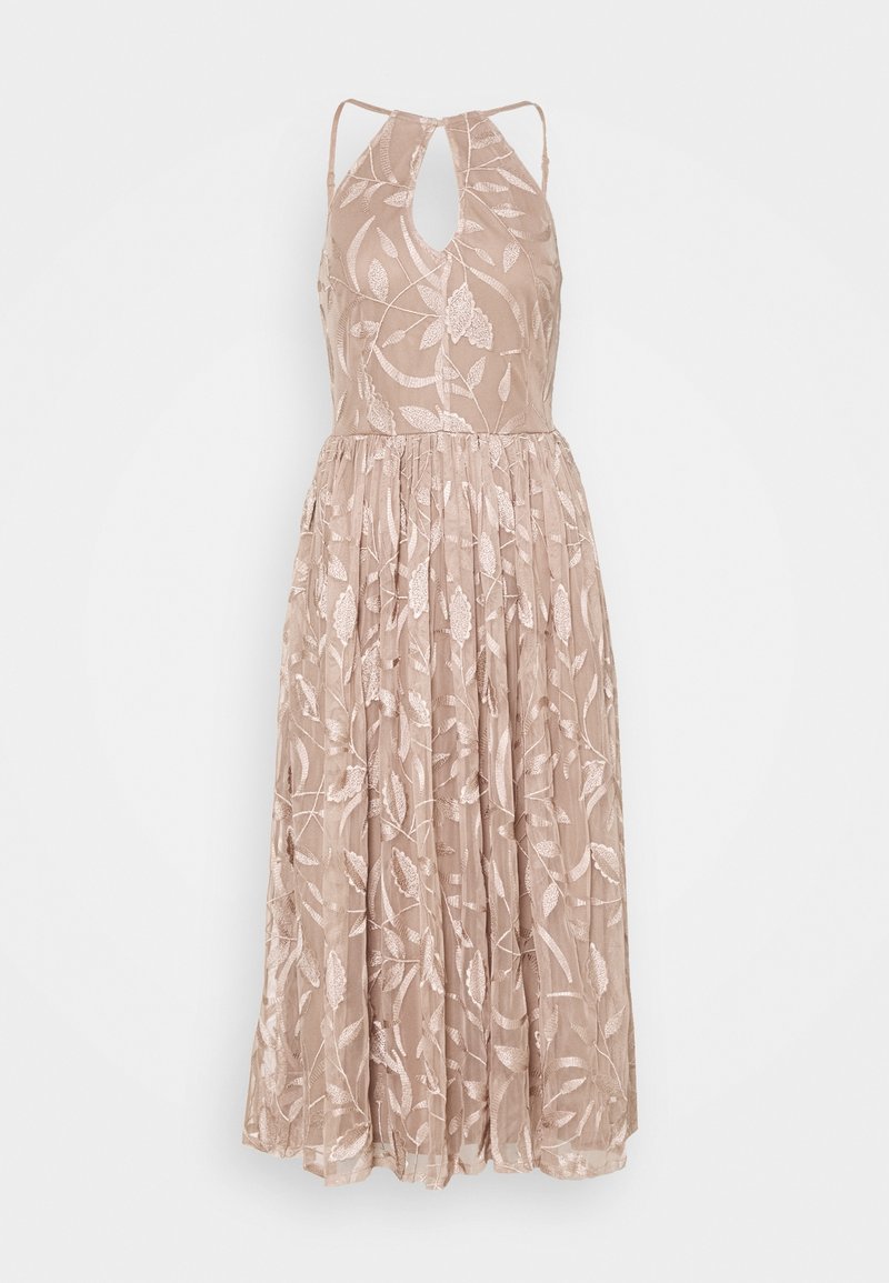white christmas dresses Cicinia Taupe Mother of The Bride Dress Short Lace Chiffon A-Line Knee Length Half Sleeves main image 1