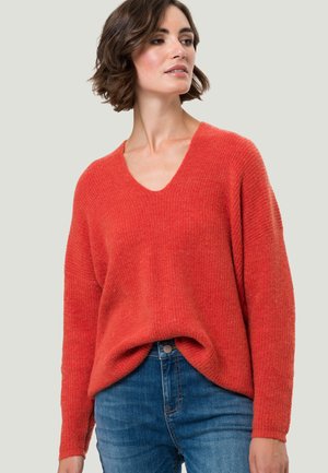 MIT V-AUSSCHNITT - Jumper - summer fig