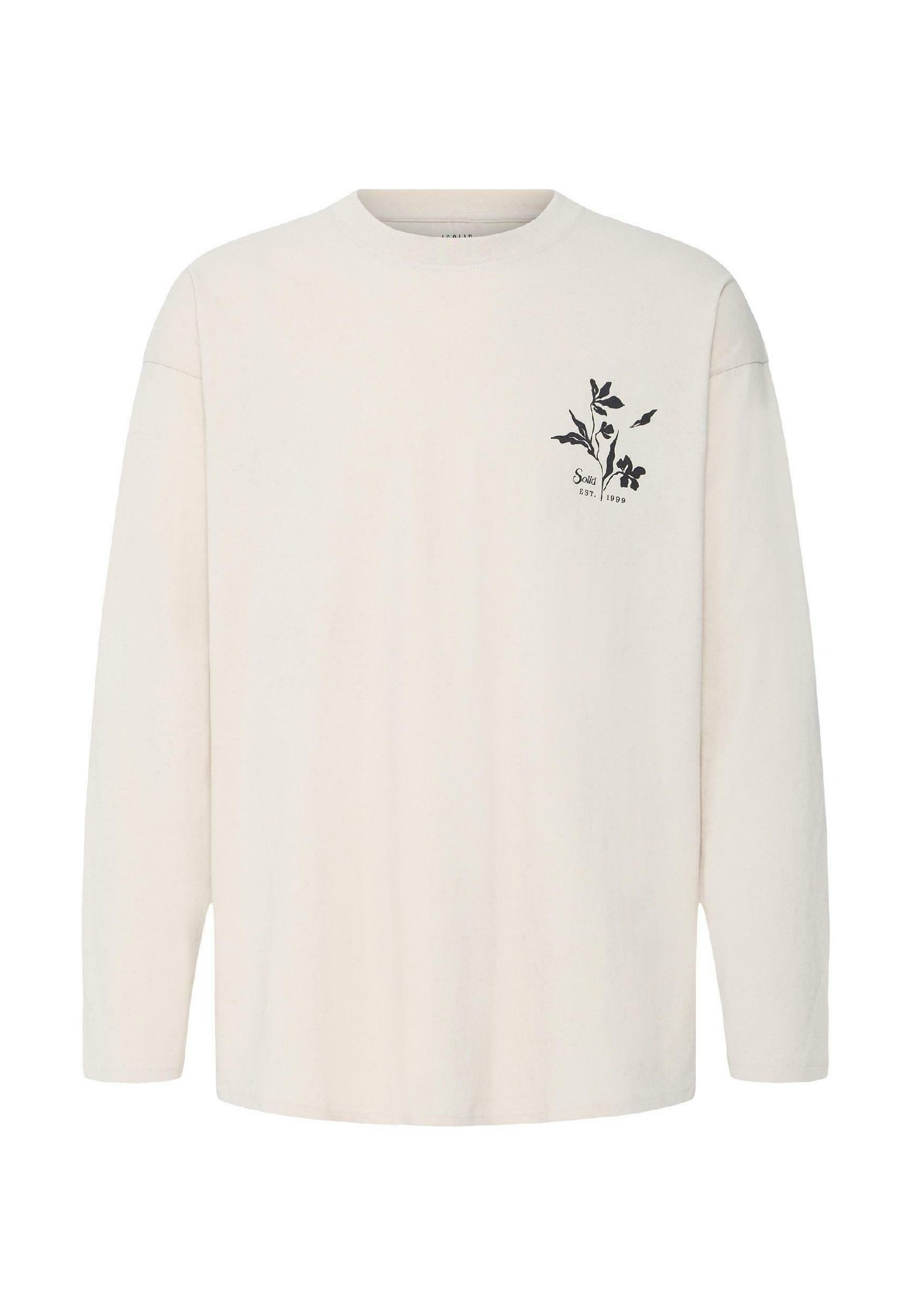 Solid SDAMON BACKPRINT OVERSIZED - Long sleeved top - oatmeal