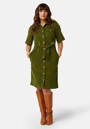 King Louie, KATE DRESS BABY CORD - Shirt dress - posey green