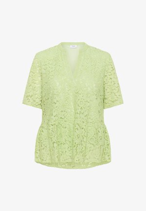 Heledad kergelt rohelisel toonil, millel on V-kaelus ja lühiõlad. Omab lillemotiive ja gathersitud vööd, et saavutada mugav ja lõdvestunud istuvus.