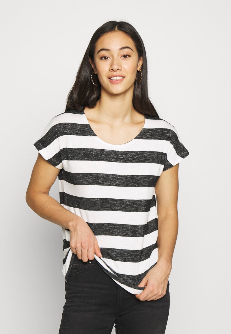 Vero Moda VMWIDE STRIPE - T-shirt estampada - snow white/black