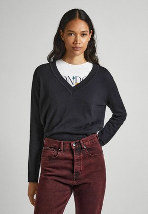 DONNA V NECK - Maglione - black
