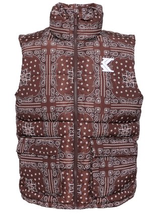 PAISELY PUFFER VEST - Liemenė - brown/white/black