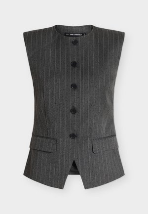 KARL LAGERFELD, PINSTRIPE TAILORED BLOUSE - Γιλέκο - grey melange