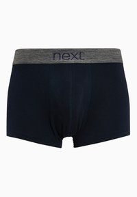 Tengeri kék pamut boxer alsónadrág, szürke rugalmas derékpánttal, melyen a "next" logó található, sima tapintású, és jól illeszkedő dizájnnal.