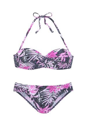 BÜGEL-BANDEAU SET - Bikini - marine-pink
