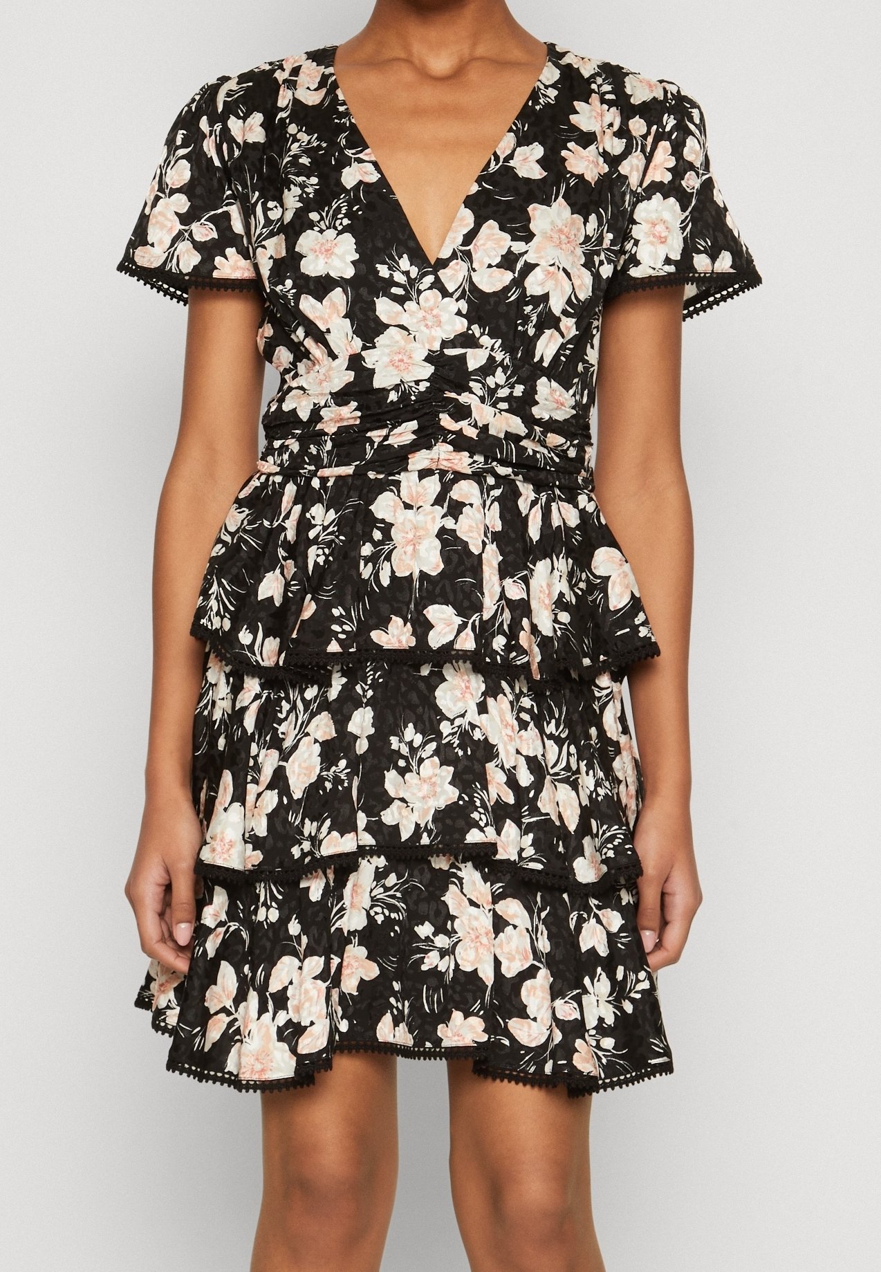 leather flare dress Shop Y2K Ladies Guess Lace Mini Dress Off White Strappy Floral main image 1